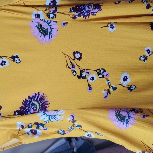 Free People Lost in You Golden Yellow Floral Print Midi Dress Size XS - Picture 10 of 10